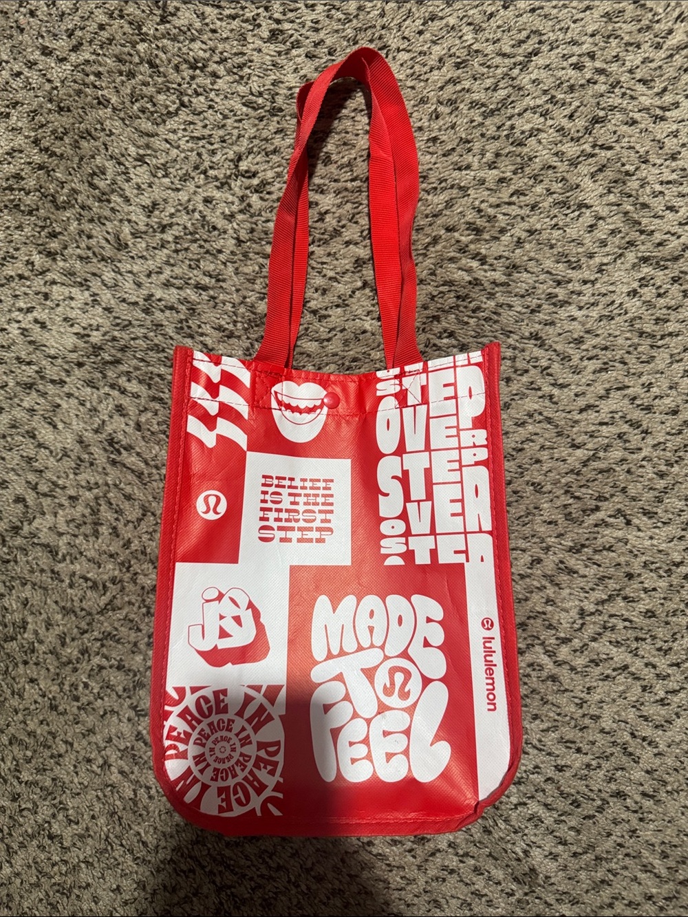 lululemon Red Graphic reusable Tote